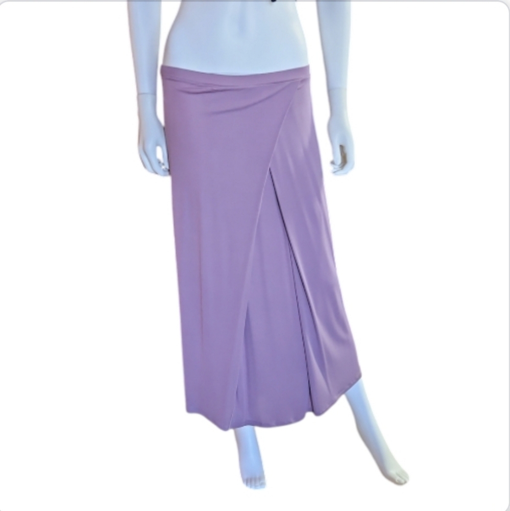 FUZZI | Lilac Faux Wrap Midi Skirt in Size Medium